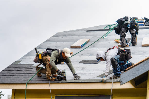 Professional Gutter Installation technician working in Halifax, VA